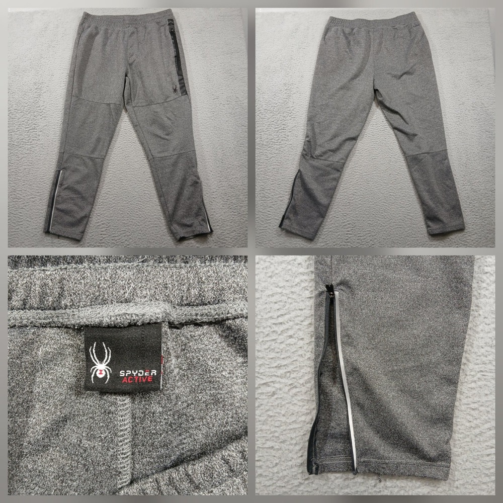 Spyder Active Jogger Pants Mens‎ Gray Zip Ankle Athletic Performance